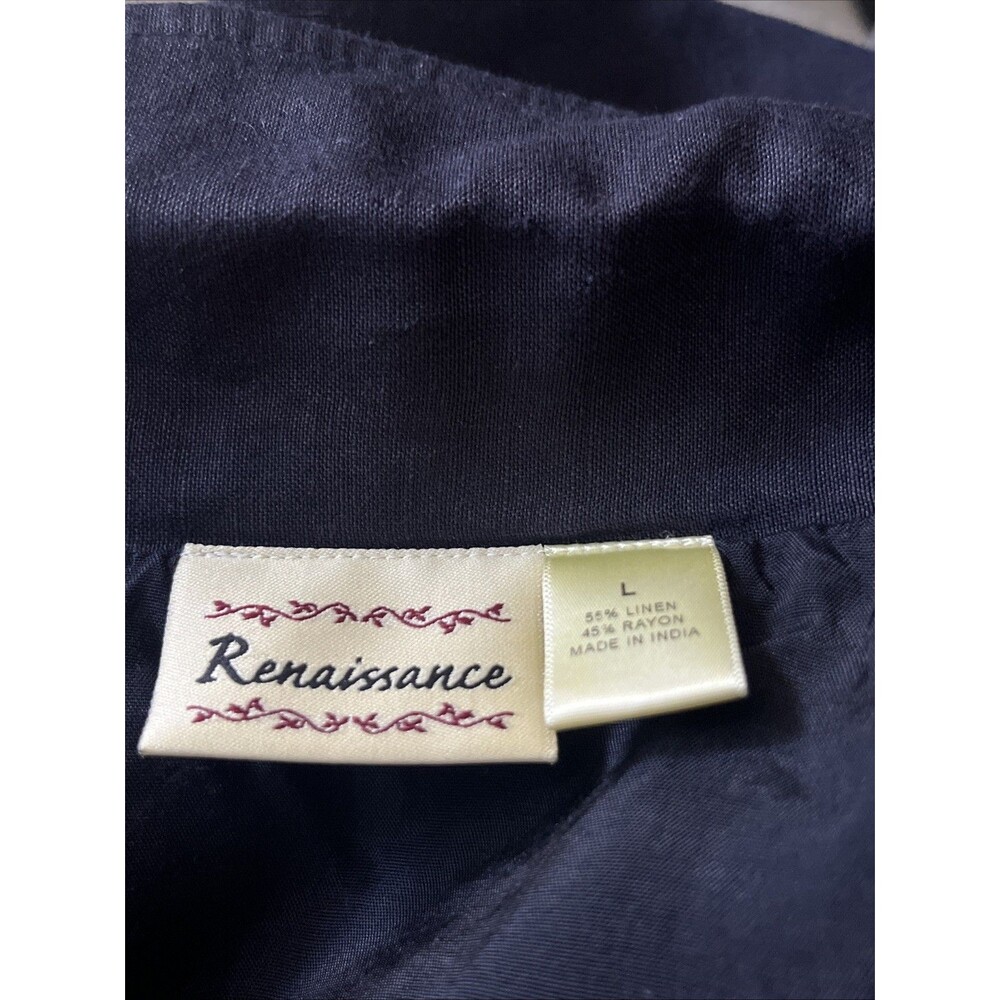 Vintage Renaissance Women’s Y2K Embroidered Floral Blouse Jacket Size L Retro - Picture 7 of 8